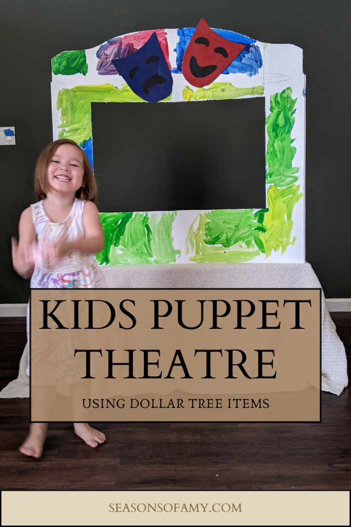 Dollar Store DIY Kids Puppet Theatre: Make a Puppet Stage - Seasons of Amy